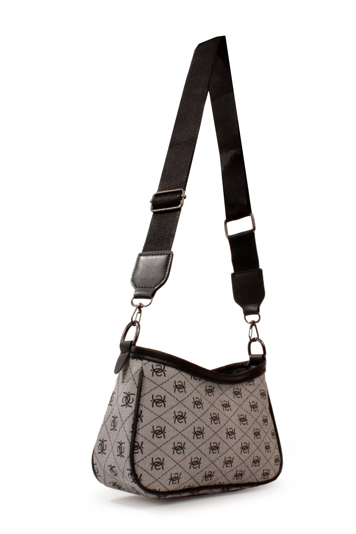 LWE20820-SyhTalhaLuwwe Bag'sKadın Desenli Deri Fermuarlı Kapama Kolon Askılı Astarlı Baget Tarz Omuz Çantası (20820)