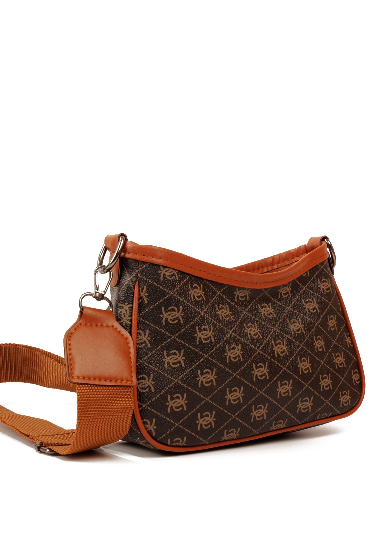 LWE20820-SyhTalhaLuwwe Bag'sKadın Desenli Deri Fermuarlı Kapama Kolon Askılı Astarlı Baget Tarz Omuz Çantası (20820)