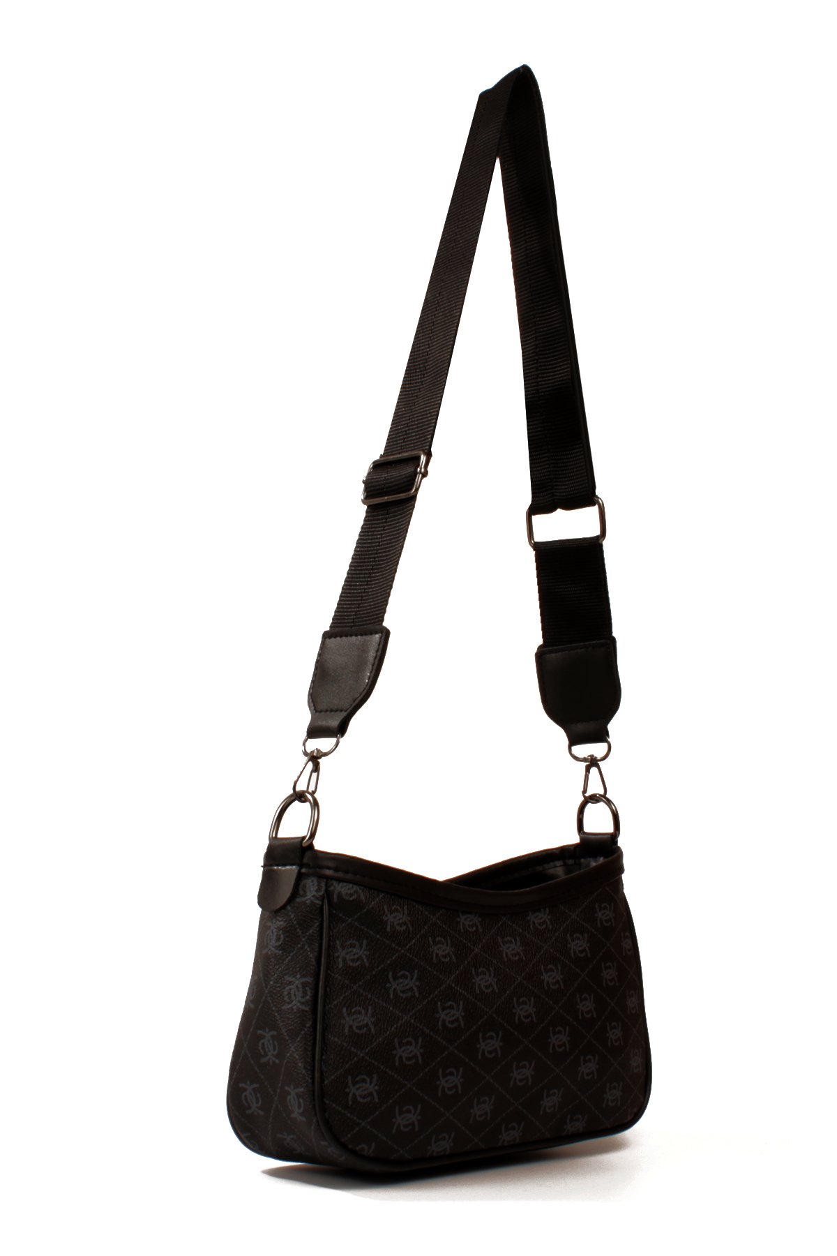 LWE20820-SyhTalhaLuwwe Bag'sKadın Desenli Deri Fermuarlı Kapama Kolon Askılı Astarlı Baget Tarz Omuz Çantası (20820)