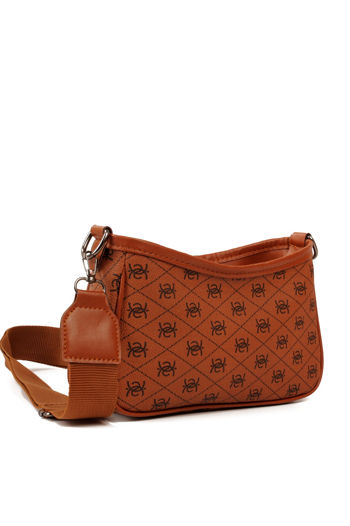 LWE20820-SyhTalhaLuwwe Bag'sKadın Desenli Deri Fermuarlı Kapama Kolon Askılı Astarlı Baget Tarz Omuz Çantası (20820)