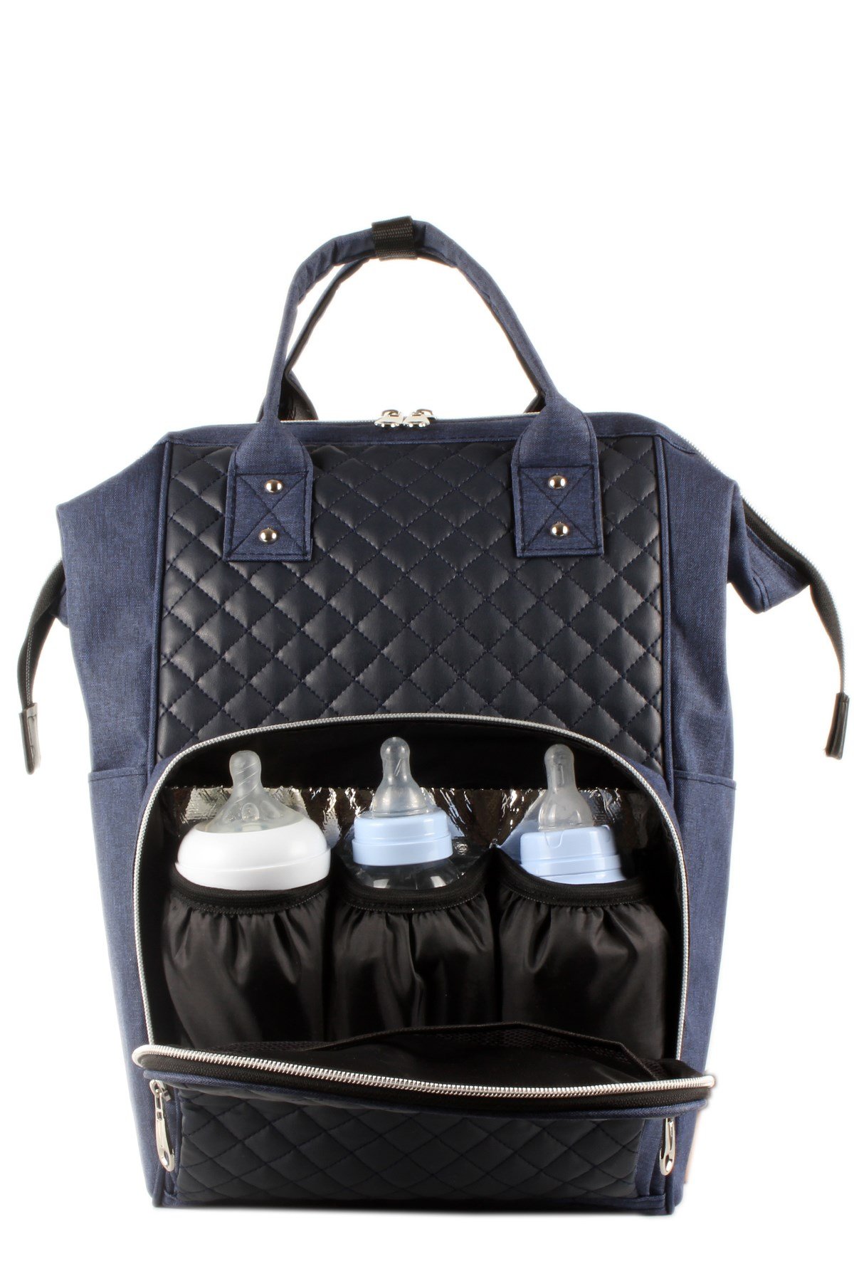 LWE60413-SLuwweLuwwe Bag'sKadın Folyo Destekli Isı Korumalı Cepli Anne Bebek Bakım Sırt Çantası (60413)