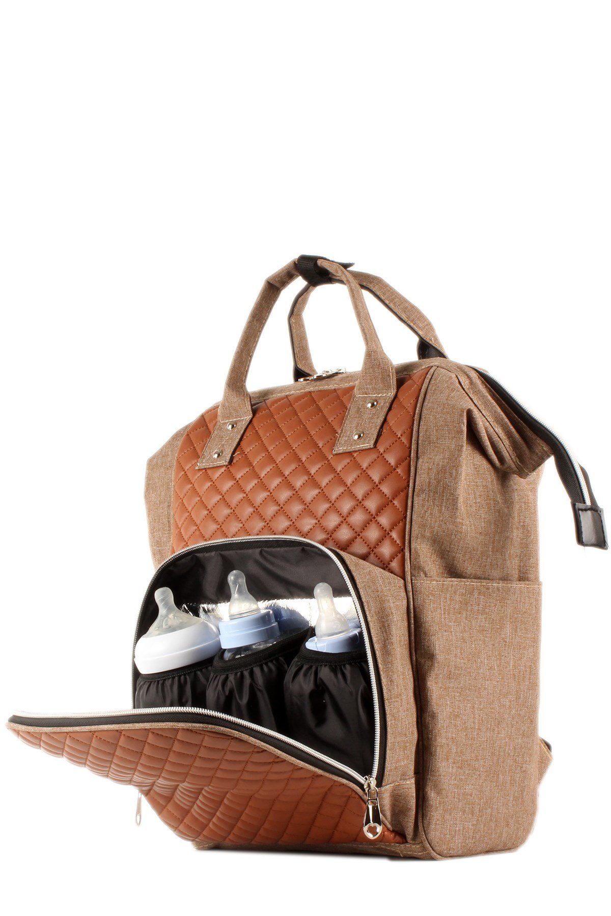 LWE60413-SLuwweLuwwe Bag'sKadın Folyo Destekli Isı Korumalı Cepli Anne Bebek Bakım Sırt Çantası (60413)