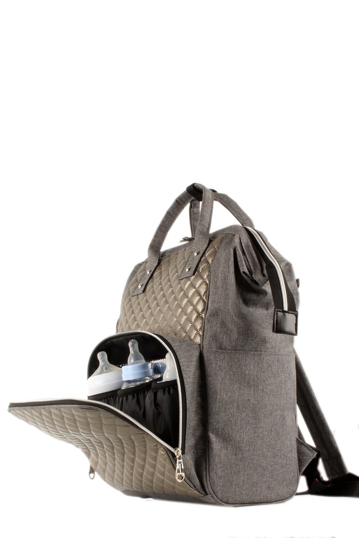 LWE60413-SLuwweLuwwe Bag'sKadın Folyo Destekli Isı Korumalı Cepli Anne Bebek Bakım Sırt Çantası (60413)