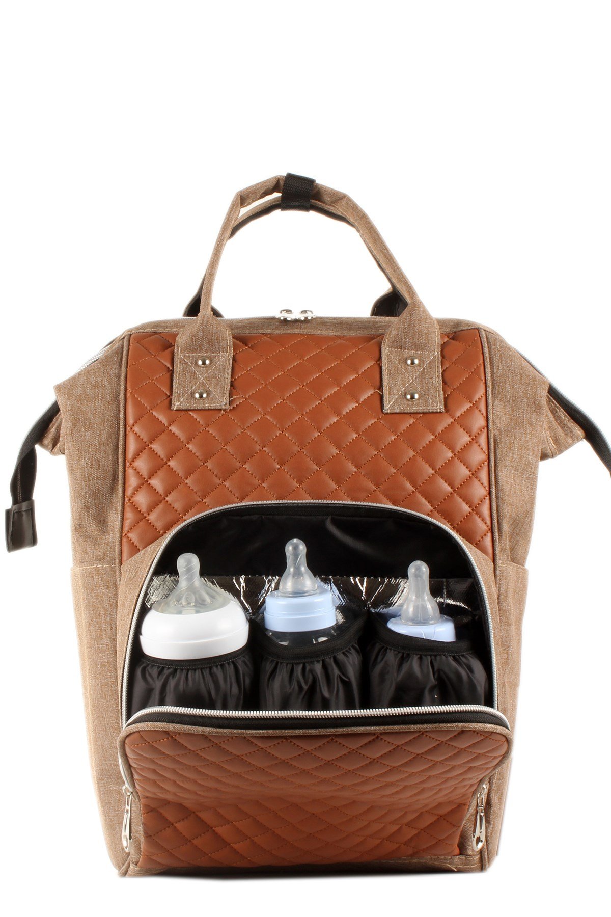 LWE60413-SLuwweLuwwe Bag'sKadın Folyo Destekli Isı Korumalı Cepli Anne Bebek Bakım Sırt Çantası (60413)