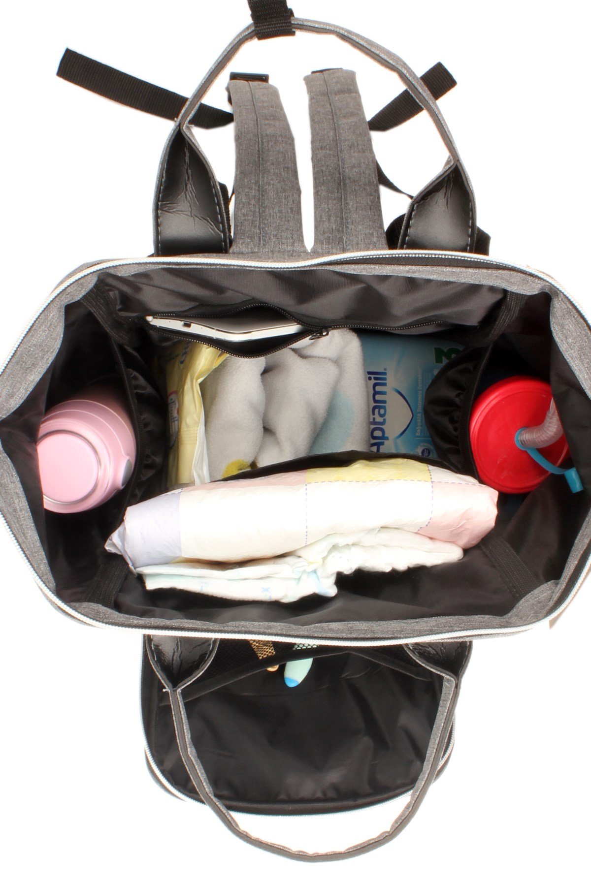 LWE60413-SLuwweLuwwe Bag'sKadın Folyo Destekli Isı Korumalı Cepli Anne Bebek Bakım Sırt Çantası (60413)