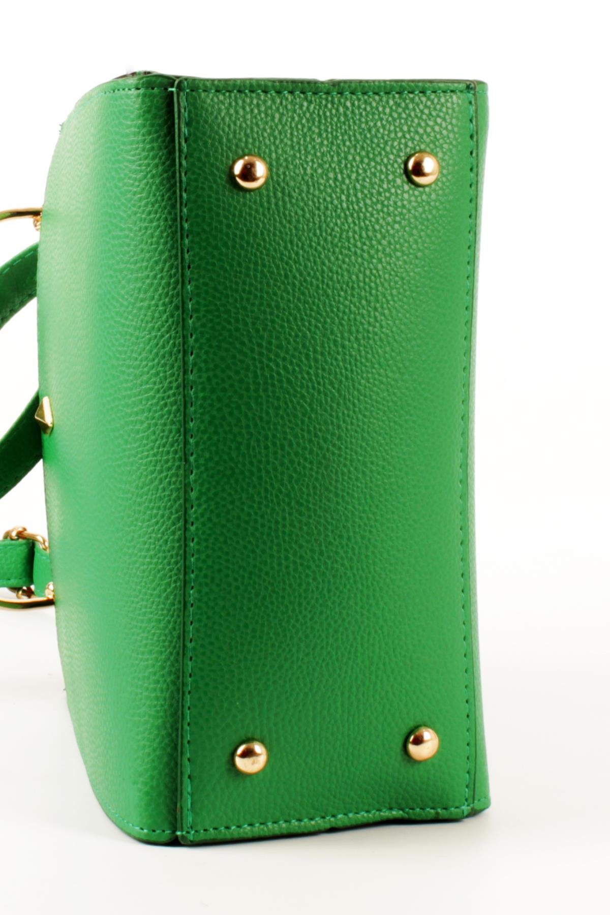 LWE1780-SyhTalhaLuwwe Bag'sKadın Gold Çelik El Saplı Şişe Dipli Pramit Armalı El ve Omuz Çantası (1780)