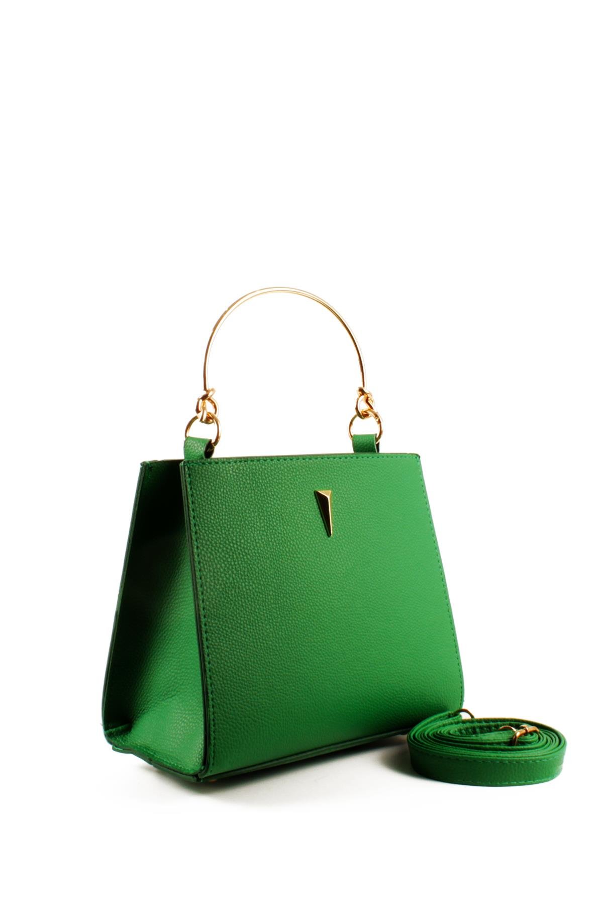 LWE1780-SyhTalhaLuwwe Bag'sKadın Gold Çelik El Saplı Şişe Dipli Pramit Armalı El ve Omuz Çantası (1780)