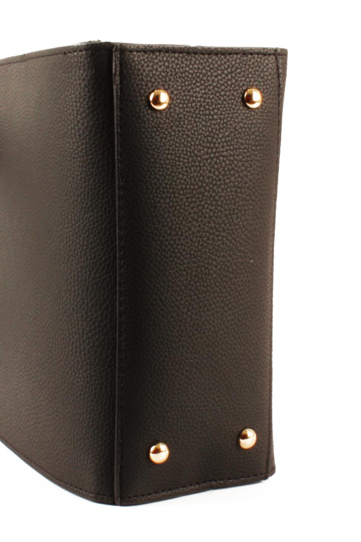 LWE1780-SyhTalhaLuwwe Bag'sKadın Gold Çelik El Saplı Şişe Dipli Pramit Armalı El ve Omuz Çantası (1780)