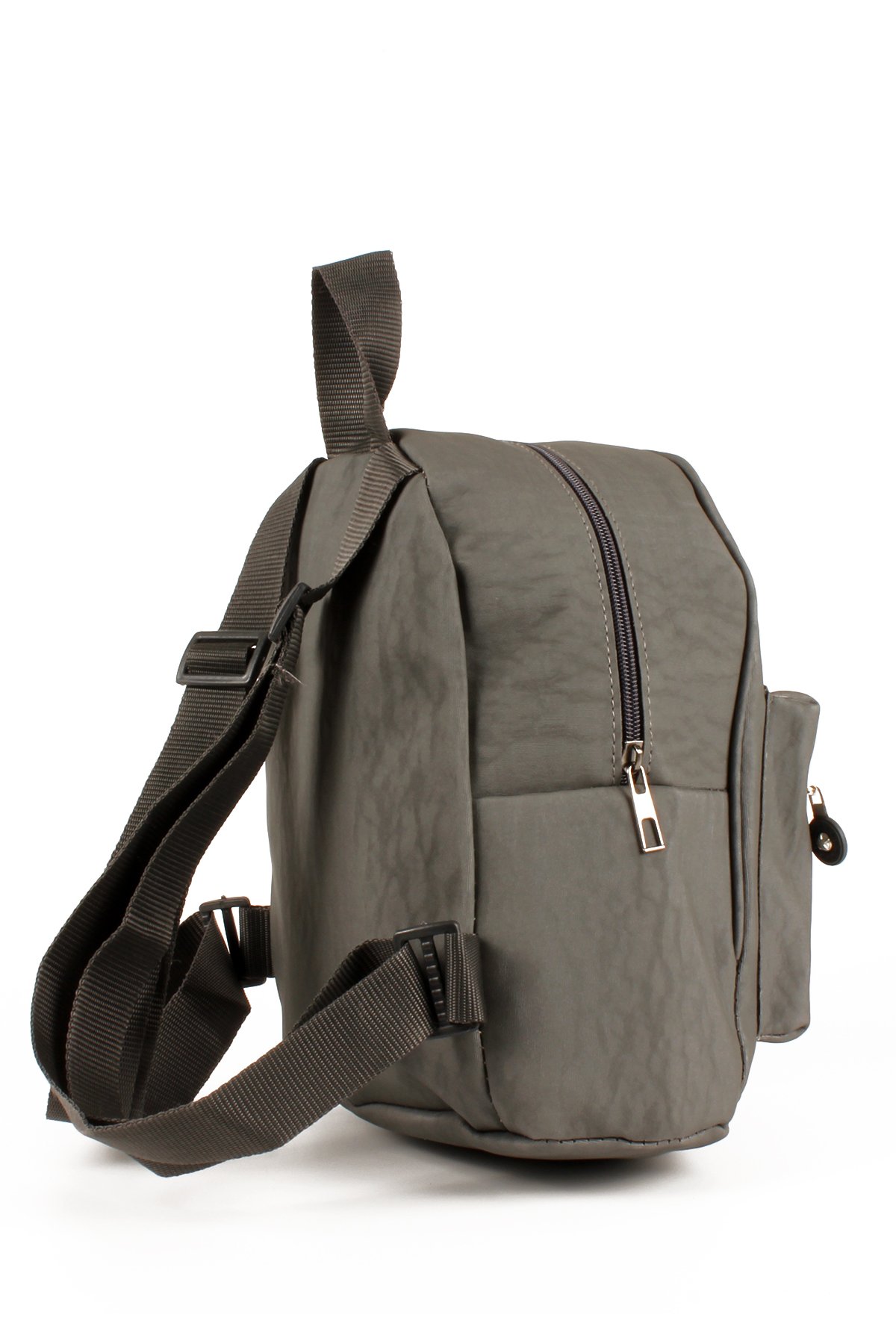 LWE10722-SyhTalhaLuwwe Bag'sKadın İki Bölmeli Kolon Askılı Krinkıl Kumaş Sırt Çantası (10722)