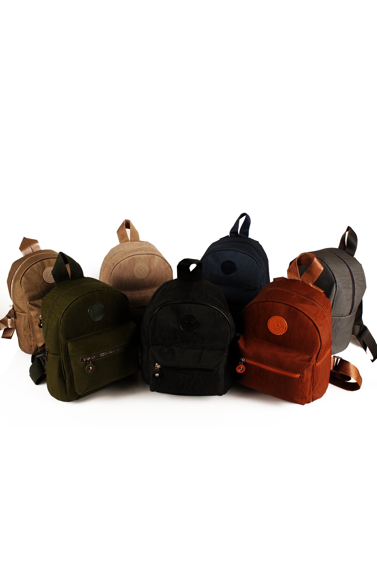 LWE10722-SyhTalhaLuwwe Bag'sKadın İki Bölmeli Kolon Askılı Krinkıl Kumaş Sırt Çantası (10722)