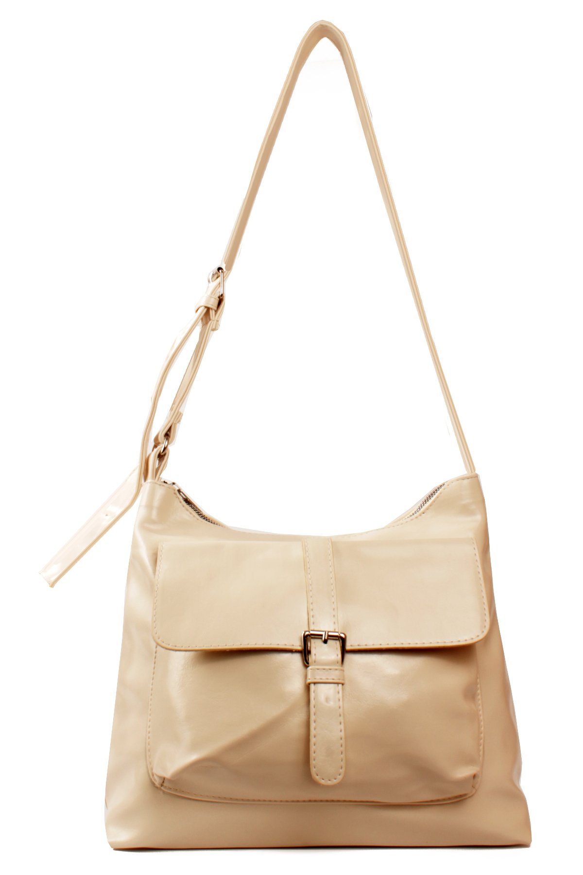 LWE1836-SyhMaviLuwwe Bag'sKadın İki Bölmeli Saten İç Astarlı İç Cepli Kemer Detaylı Postacı Tarz Omuz ve Çapraz Çanta (1836)