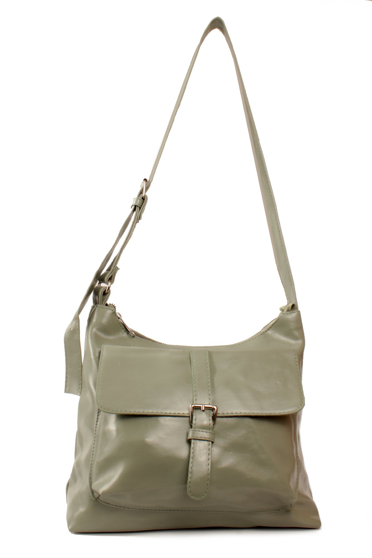 LWE1836-SyhMaviLuwwe Bag'sKadın İki Bölmeli Saten İç Astarlı İç Cepli Kemer Detaylı Postacı Tarz Omuz ve Çapraz Çanta (1836)