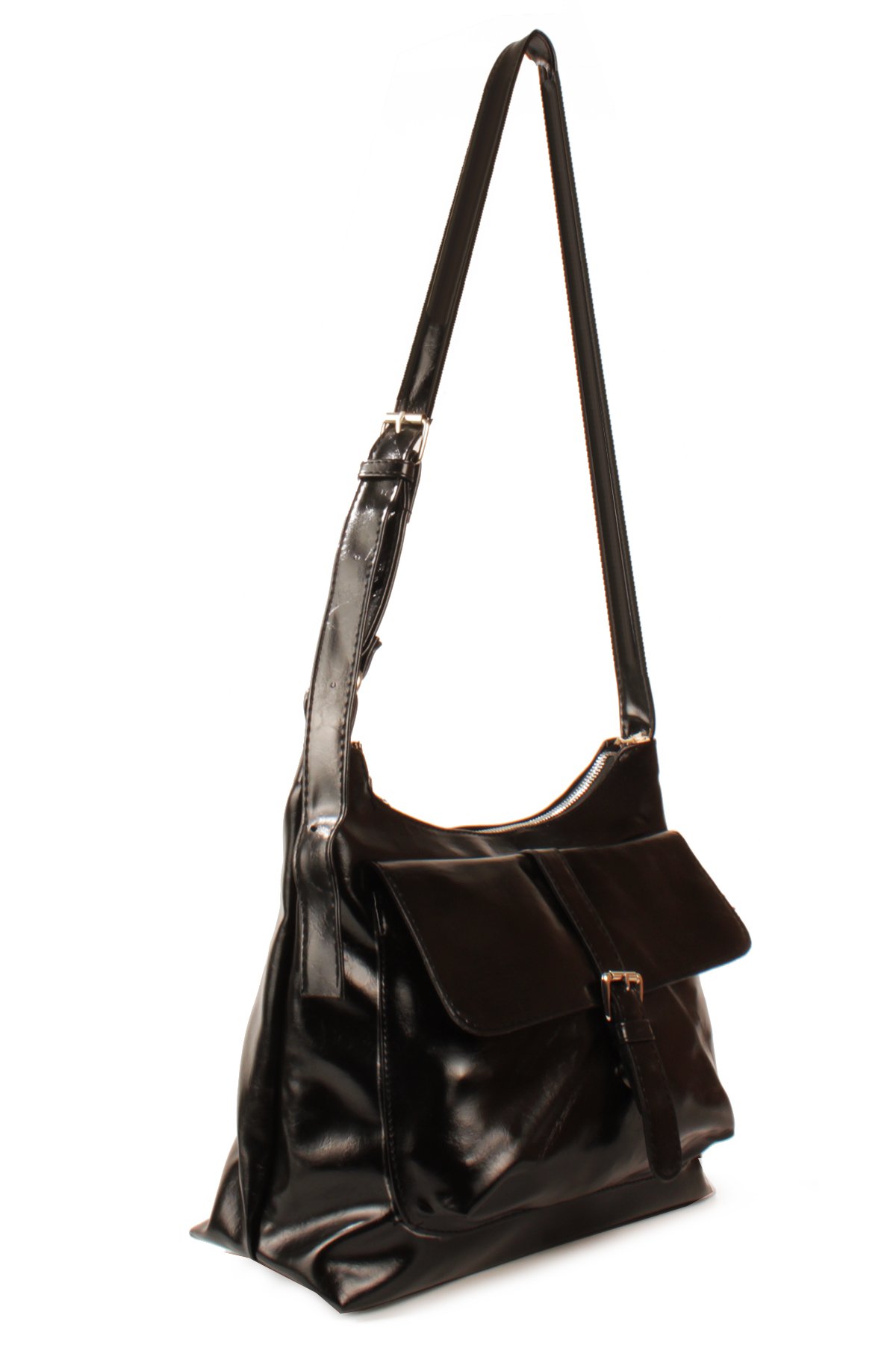 LWE1836-SyhMaviLuwwe Bag'sKadın İki Bölmeli Saten İç Astarlı İç Cepli Kemer Detaylı Postacı Tarz Omuz ve Çapraz Çanta (1836)