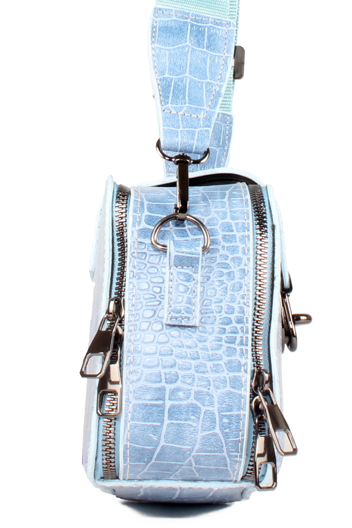 LWE10611-LilaTalhaLuwwe Bag'sKadın İki Bölmeli Timsah Desenli İç Cepli Kolon Askılı Omuz Çantası (10611)