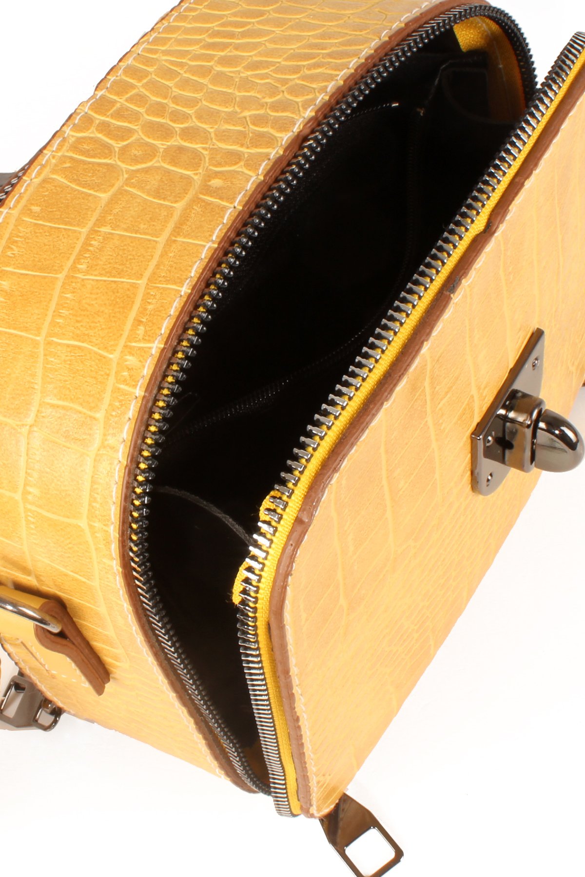 LWE10611-LilaTalhaLuwwe Bag'sKadın İki Bölmeli Timsah Desenli İç Cepli Kolon Askılı Omuz Çantası (10611)