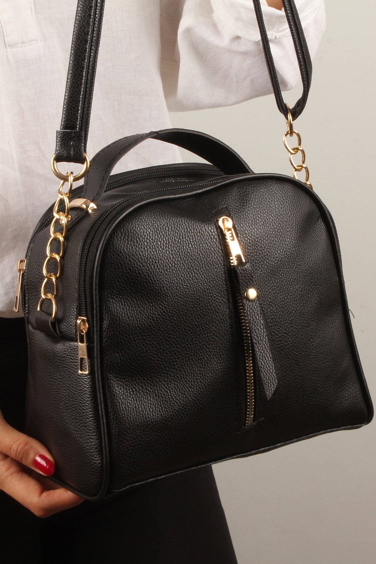 LWE20400-SLuwweLuwwe Bag'sKadın İki Bölmeli Yarı Zincir Askılı El ve Omuz Çantası(20400)