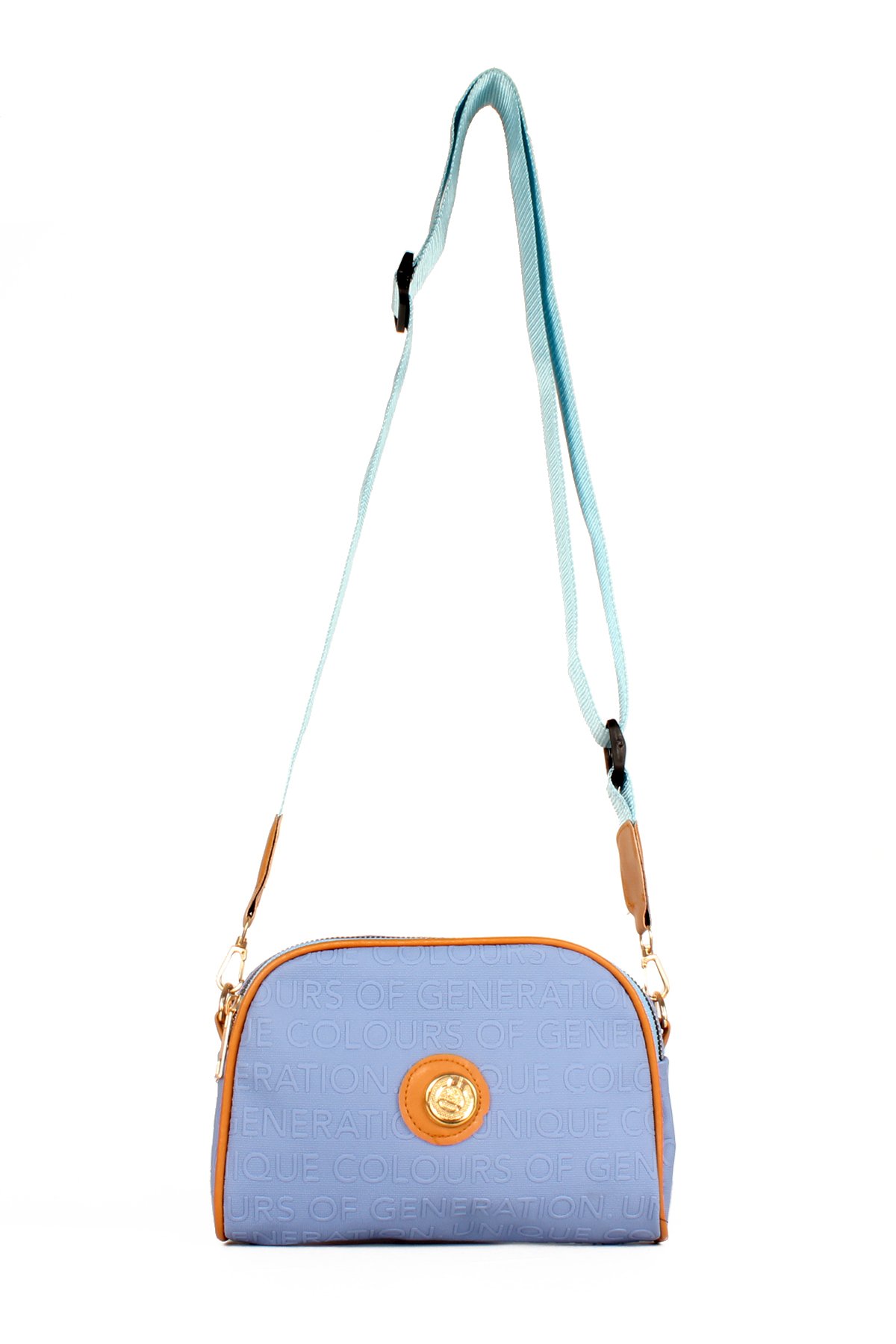 LWE20607-SyhTalhaLuwwe Bag'sKadın İki Bölmeli Yazı Detaylı Kolon Askılı Omuz Çantası (20607)