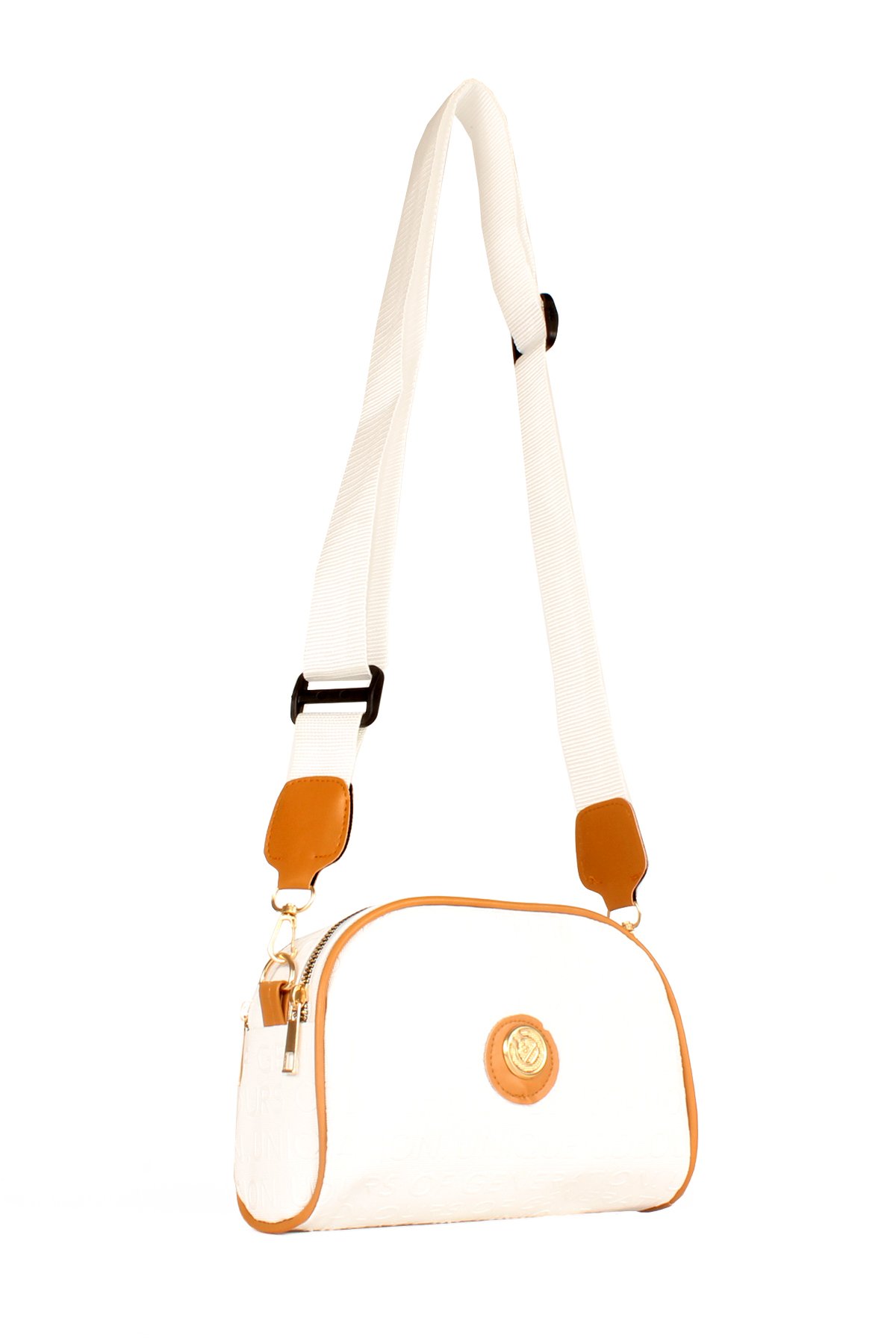 LWE20607-SyhTalhaLuwwe Bag'sKadın İki Bölmeli Yazı Detaylı Kolon Askılı Omuz Çantası (20607)