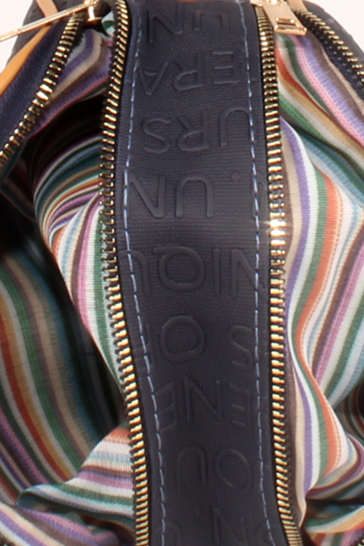 LWE20607-SyhTalhaLuwwe Bag'sKadın İki Bölmeli Yazı Detaylı Kolon Askılı Omuz Çantası (20607)