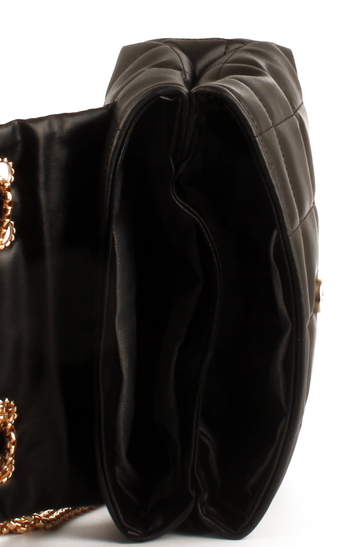 LWE10674-SyhTalhaLuwwe Bag'sKadın İki Bölmeli Zincir Askılı Broşlu Kapak Kapitoneli Yumuşak Doku Omuz Çantası (10674)