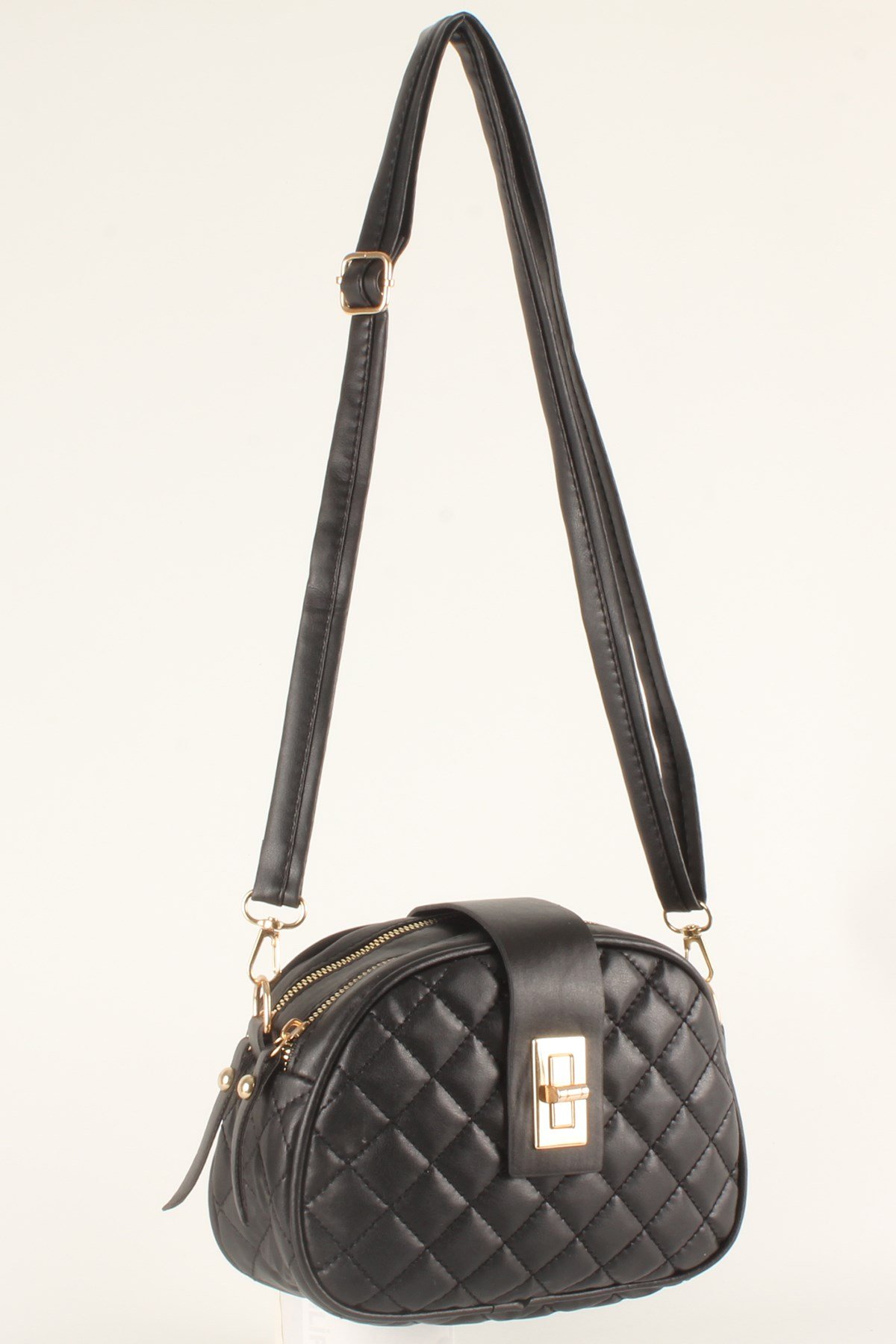 LWE20407-SLuwweLuwwe Bag'sKadın İki Fermuarlı Bölmeli Kilitli Çanta (20407)