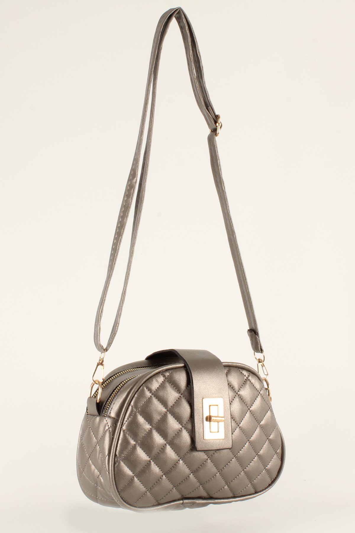 LWE20407-SLuwweLuwwe Bag'sKadın İki Fermuarlı Bölmeli Kilitli Çanta (20407)