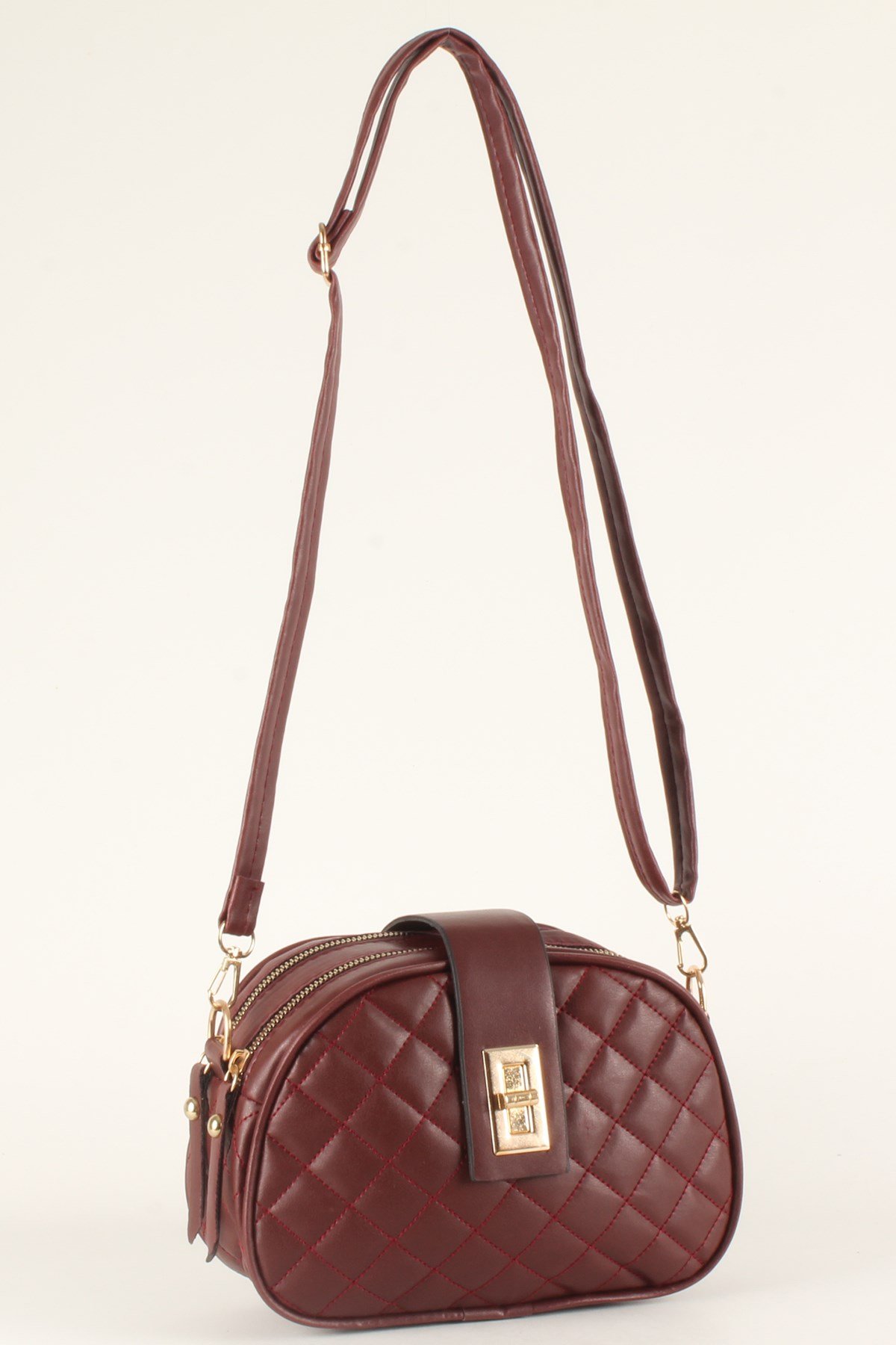 LWE20407-SLuwweLuwwe Bag'sKadın İki Fermuarlı Bölmeli Kilitli Çanta (20407)