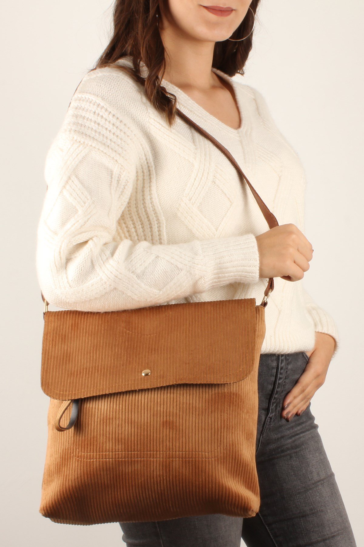 LWE20334-SLuwweLuwwe Bag'sKadın Kadife Postacı Çanta