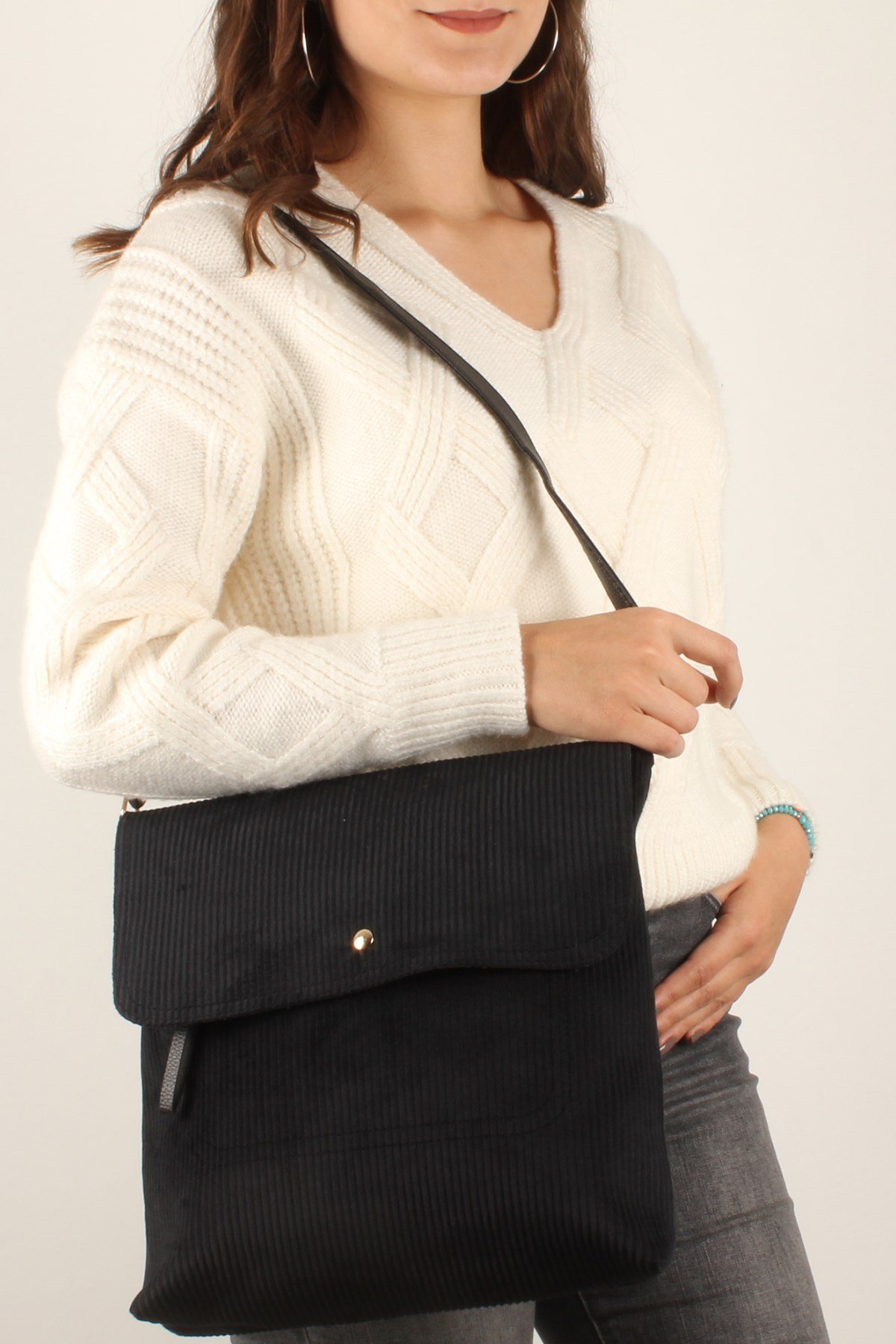 LWE20334-SLuwweLuwwe Bag'sKadın Kadife Postacı Çanta