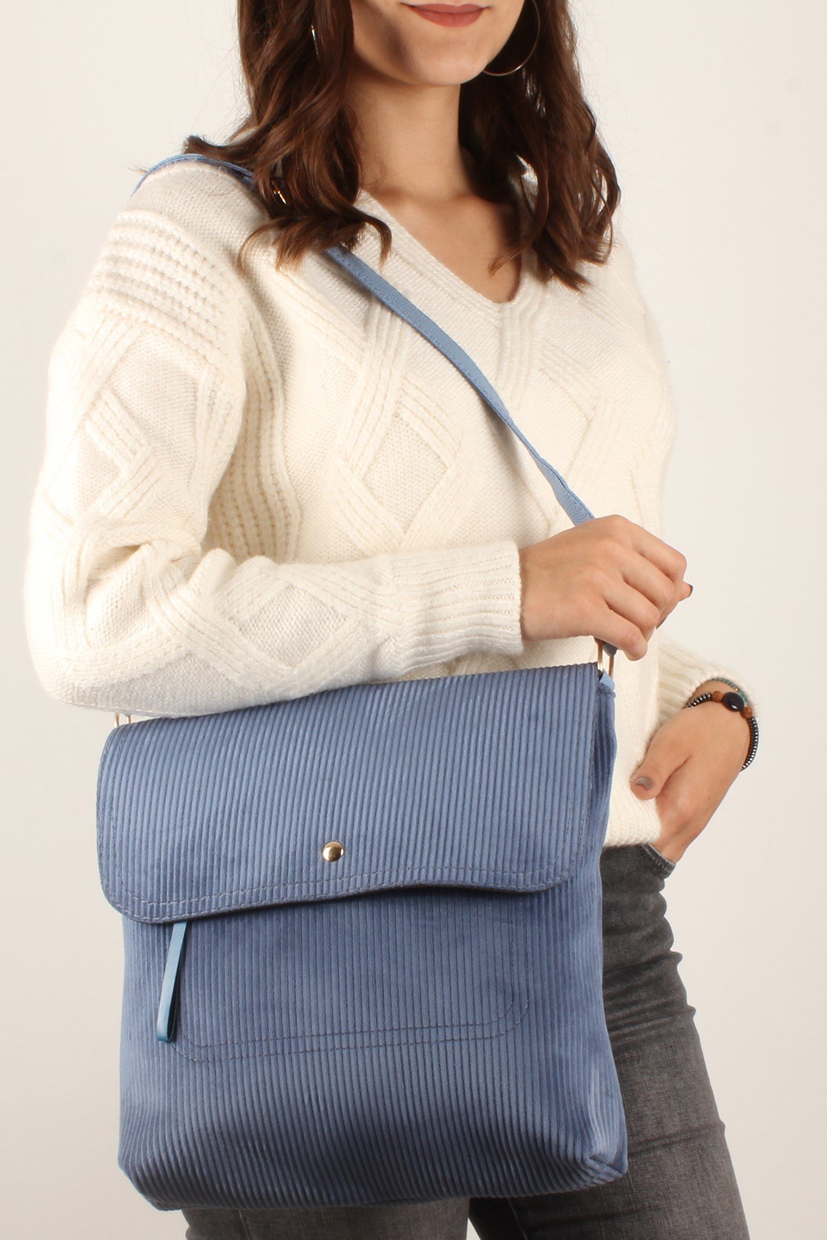 LWE20334-SLuwweLuwwe Bag'sKadın Kadife Postacı Çanta