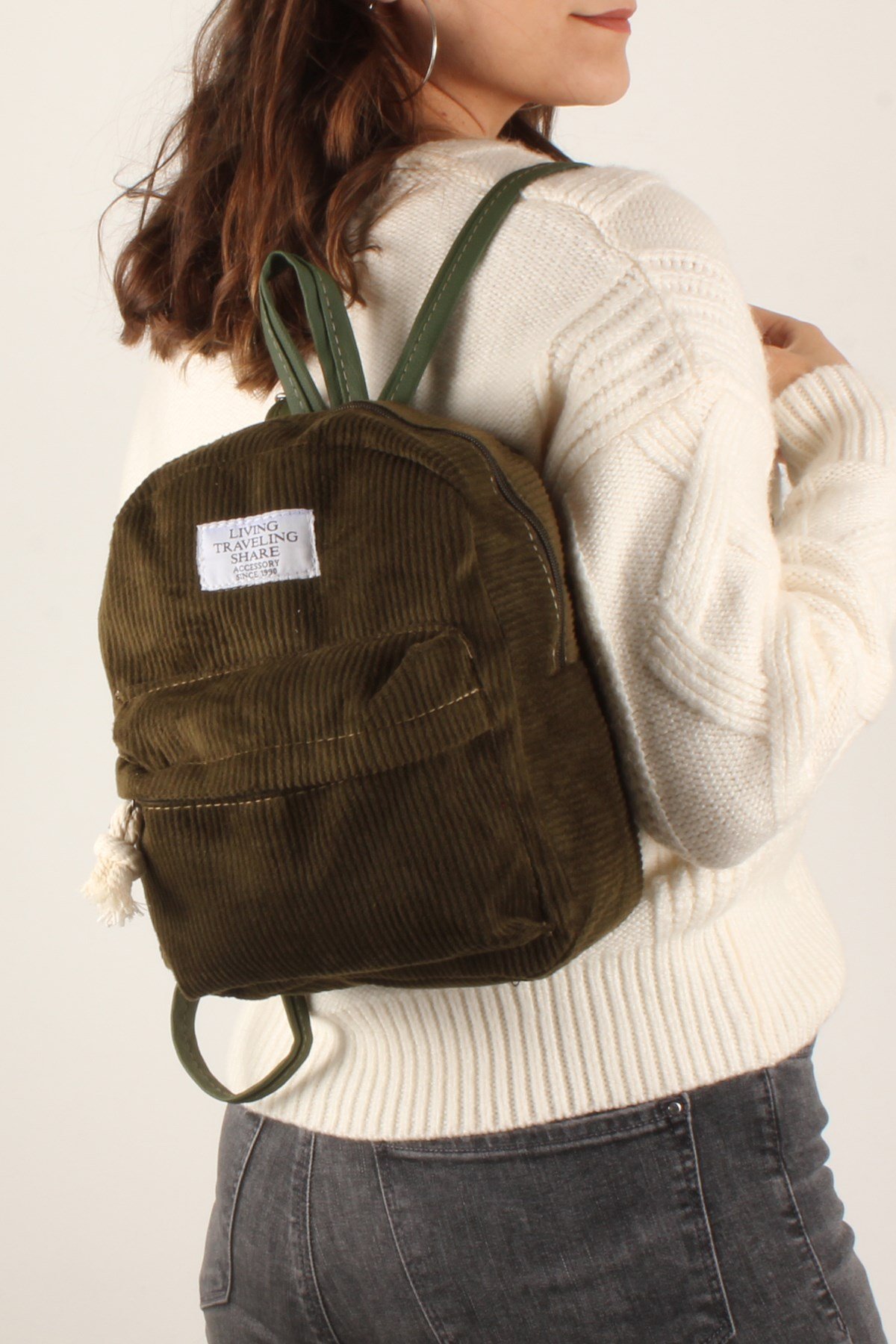 LWE20335-SLuwweLuwwe Bag'sKadın Kadife Sırt Çantası