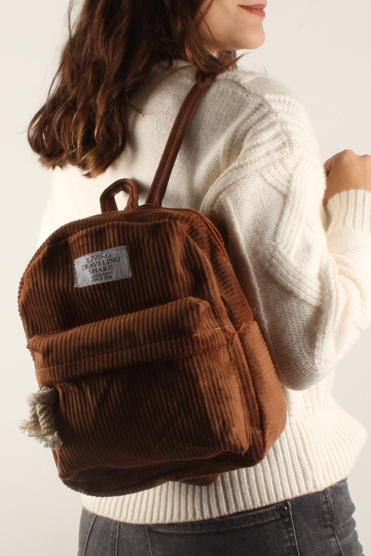 LWE20335-SLuwweLuwwe Bag'sKadın Kadife Sırt Çantası