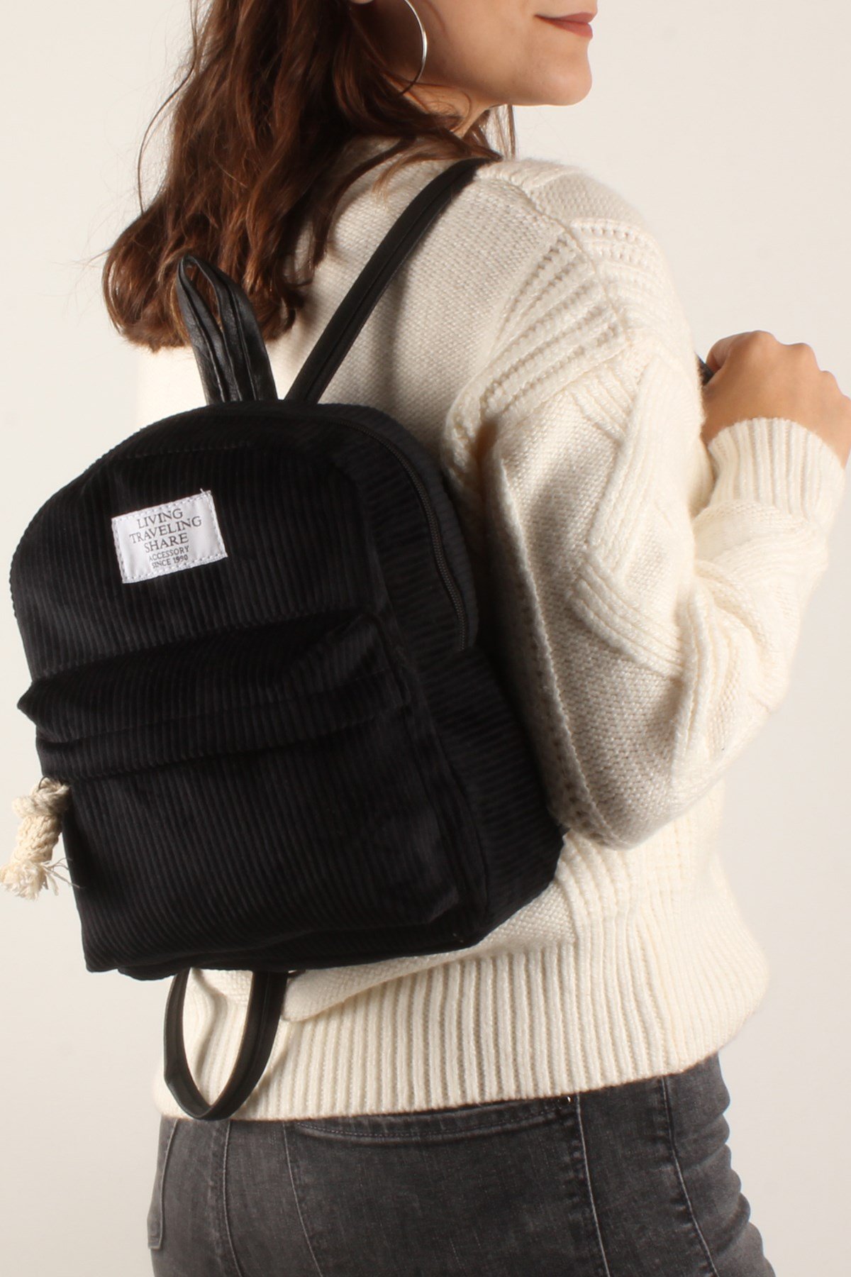 LWE20335-SLuwweLuwwe Bag'sKadın Kadife Sırt Çantası