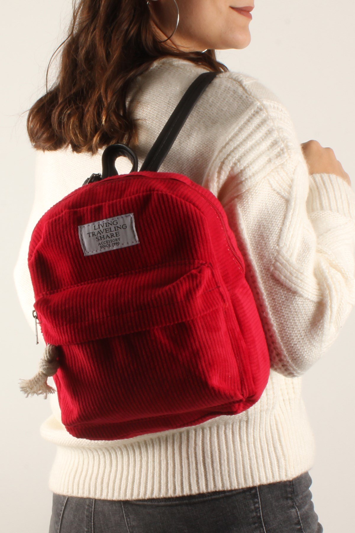 LWE20335-SLuwweLuwwe Bag'sKadın Kadife Sırt Çantası