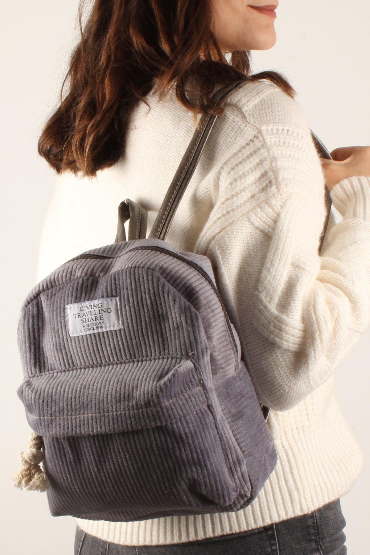 LWE20335-SLuwweLuwwe Bag'sKadın Kadife Sırt Çantası