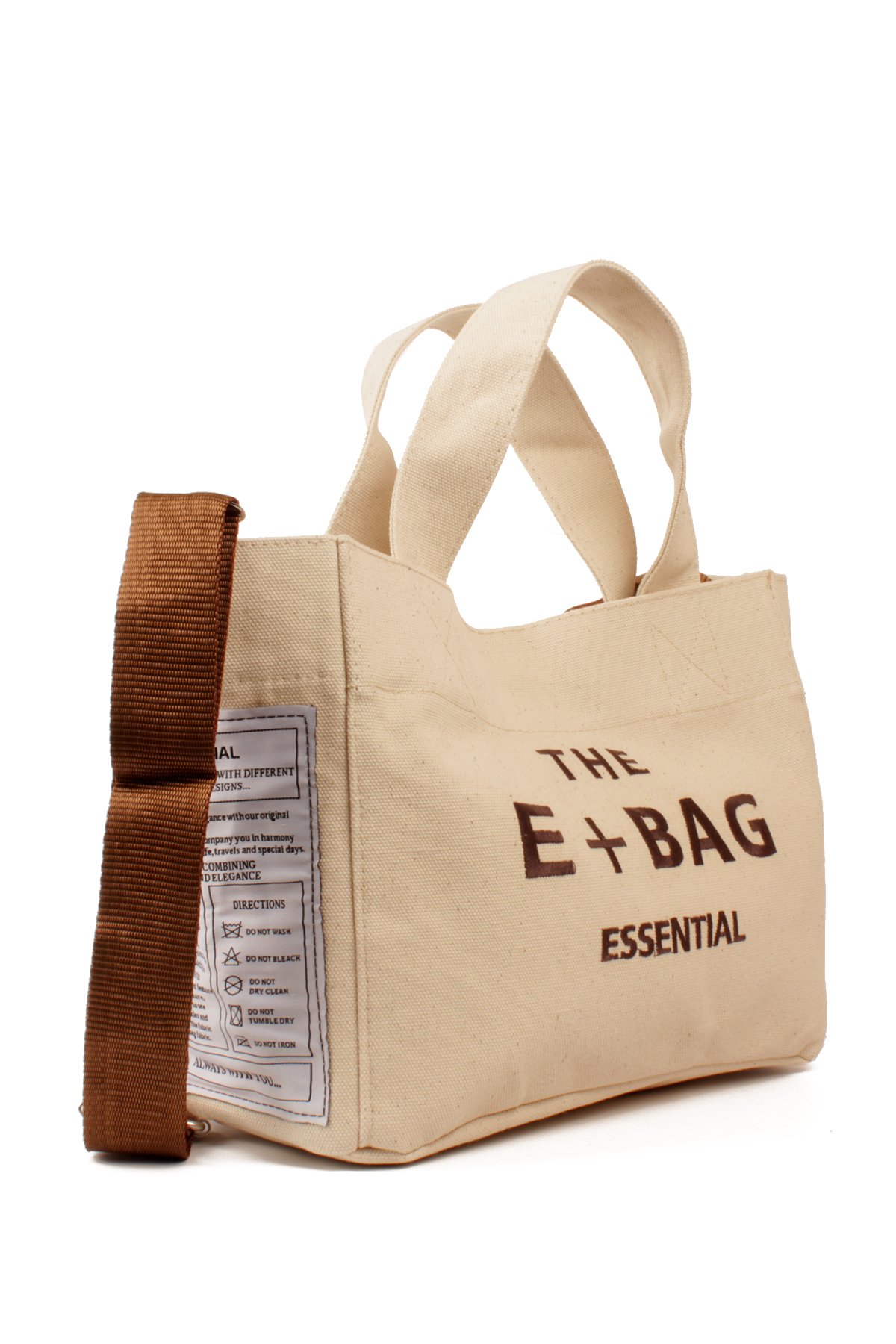 LWE10841-KrmTalhaLuwwe Bag'sKadın Kanvas Salaş Tarz Yazı Detaylı Omuz Askılı Çıt Çıt Kapama Büyük Boy El-Omuz Tote Çanta (10841)