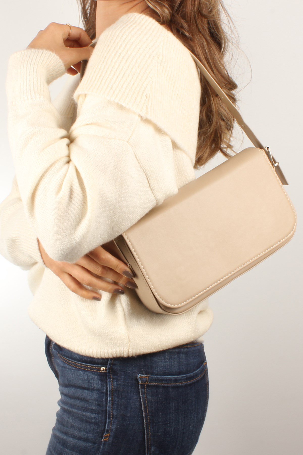 LWE10421-SLuwweLuwwe Bag'sKadın Kapaklı Kalıp Baget Çanta (10421)