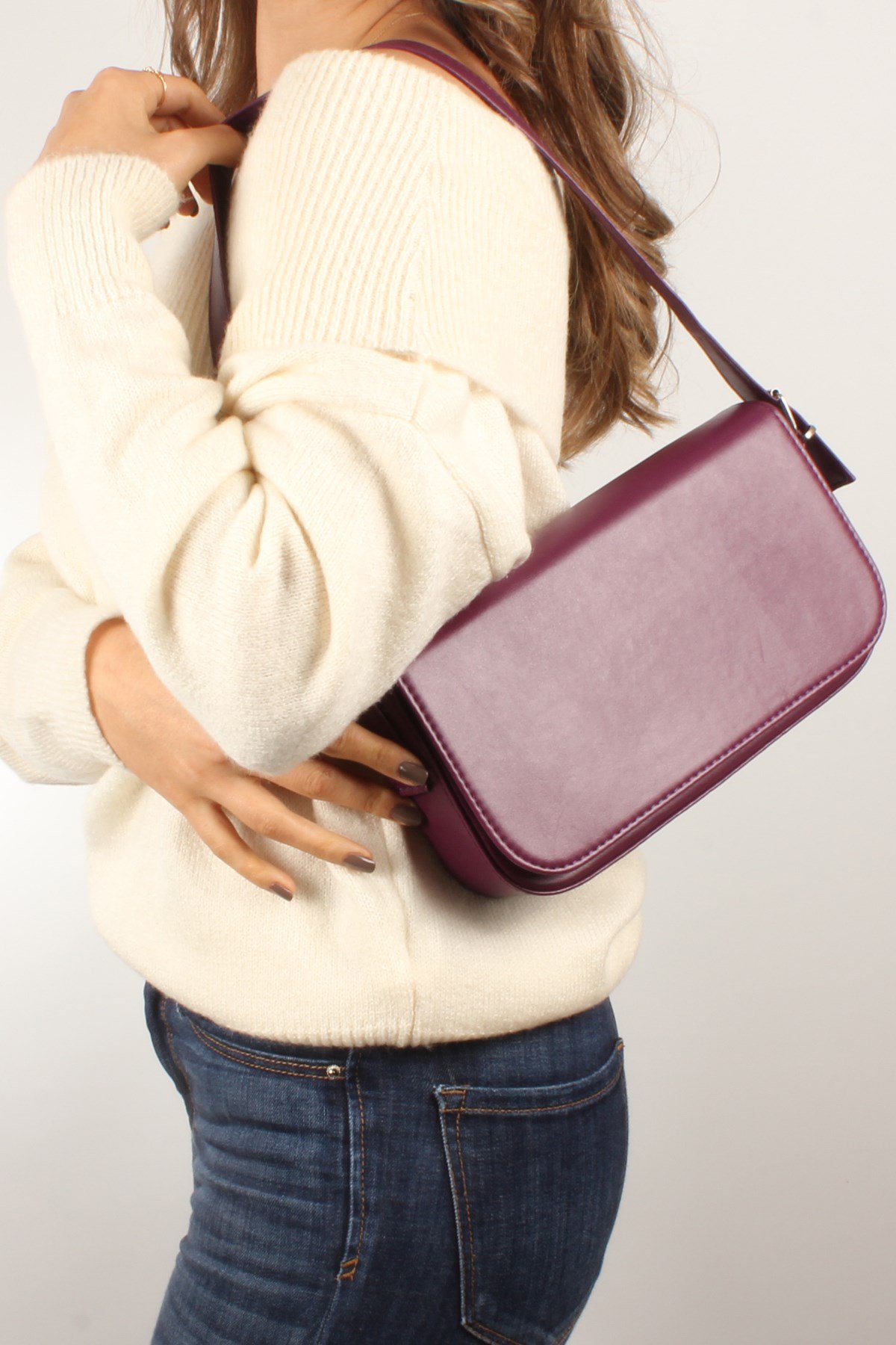 LWE10421-SLuwweLuwwe Bag'sKadın Kapaklı Kalıp Baget Çanta (10421)