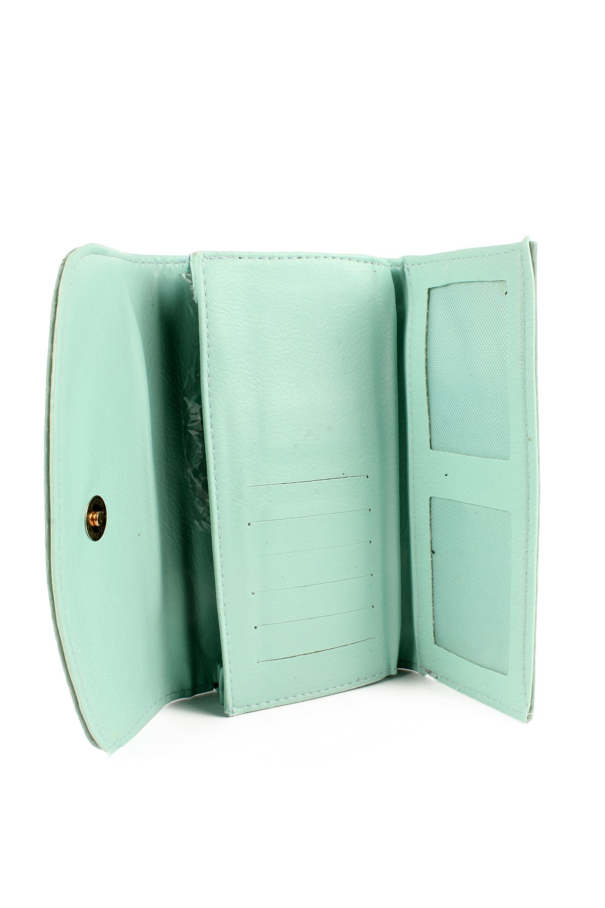 LWE50709-SyhTalhaLuwwe Bag'sKadın Kapaklı Saten Doku Üç İç Bölmeli Cüzdan Ve Kartlık  (50709)