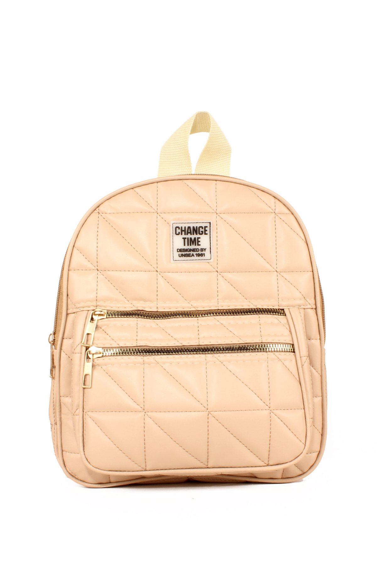 LWE10642-SyhTalhaLuwwe Bag'sKadın Kapitoneli Çift Cepli Yazı Detaylı Sırt Çantası (10642)