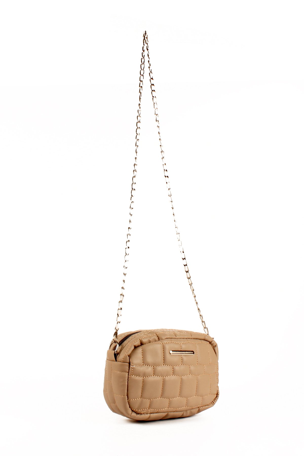 LWE20688-SyhMusabLuwwe Bag'sKadın Kapitoneli Nakışlı Zincir Askılı Omuz Çantası (20688)