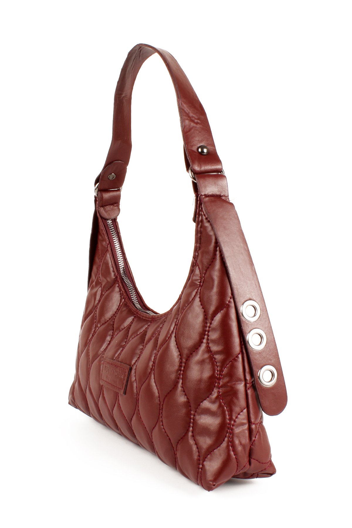 LWE20735-SyhTalhaLuwwe Bag'sKadın Kapitoneli Özel Nakışlı Kemer Detaylı Baget Çanta (20735)