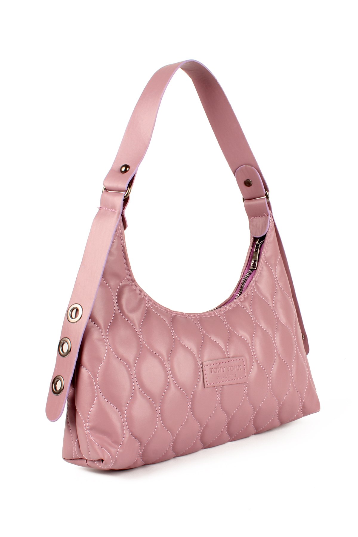 LWE20735-SyhTalhaLuwwe Bag'sKadın Kapitoneli Özel Nakışlı Kemer Detaylı Baget Çanta (20735)