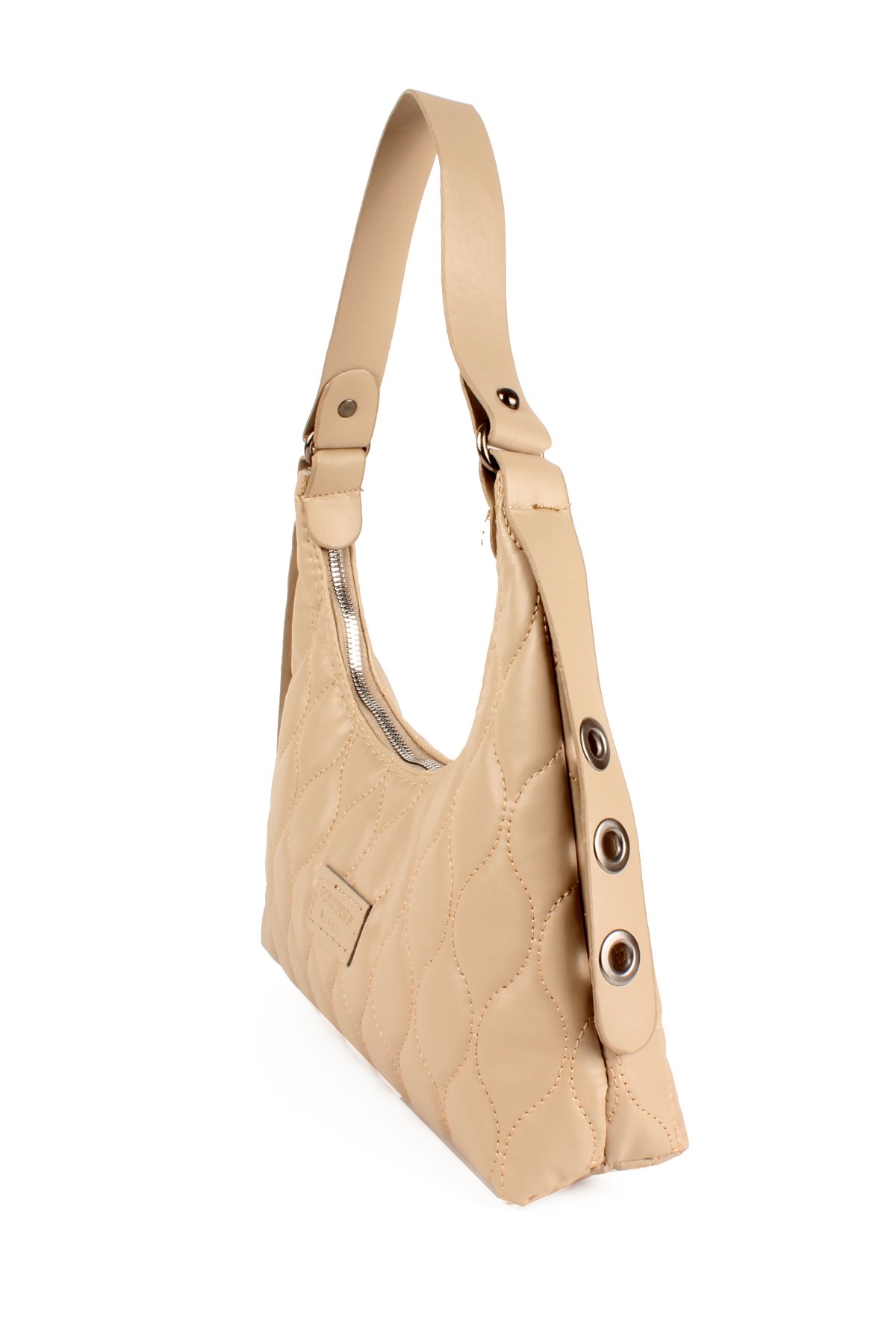 LWE20735-SyhTalhaLuwwe Bag'sKadın Kapitoneli Özel Nakışlı Kemer Detaylı Baget Çanta (20735)