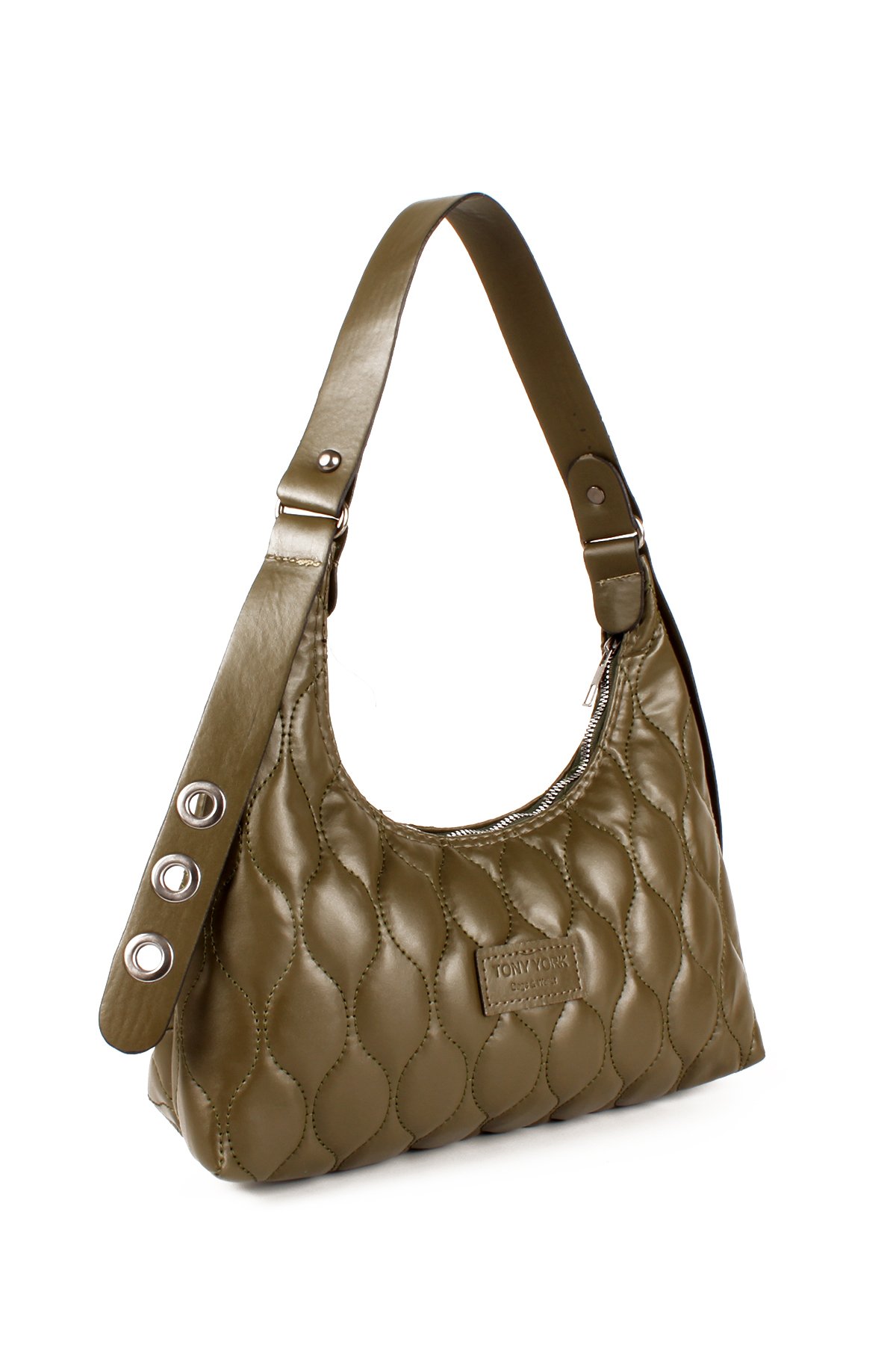 LWE20735-SyhTalhaLuwwe Bag'sKadın Kapitoneli Özel Nakışlı Kemer Detaylı Baget Çanta (20735)