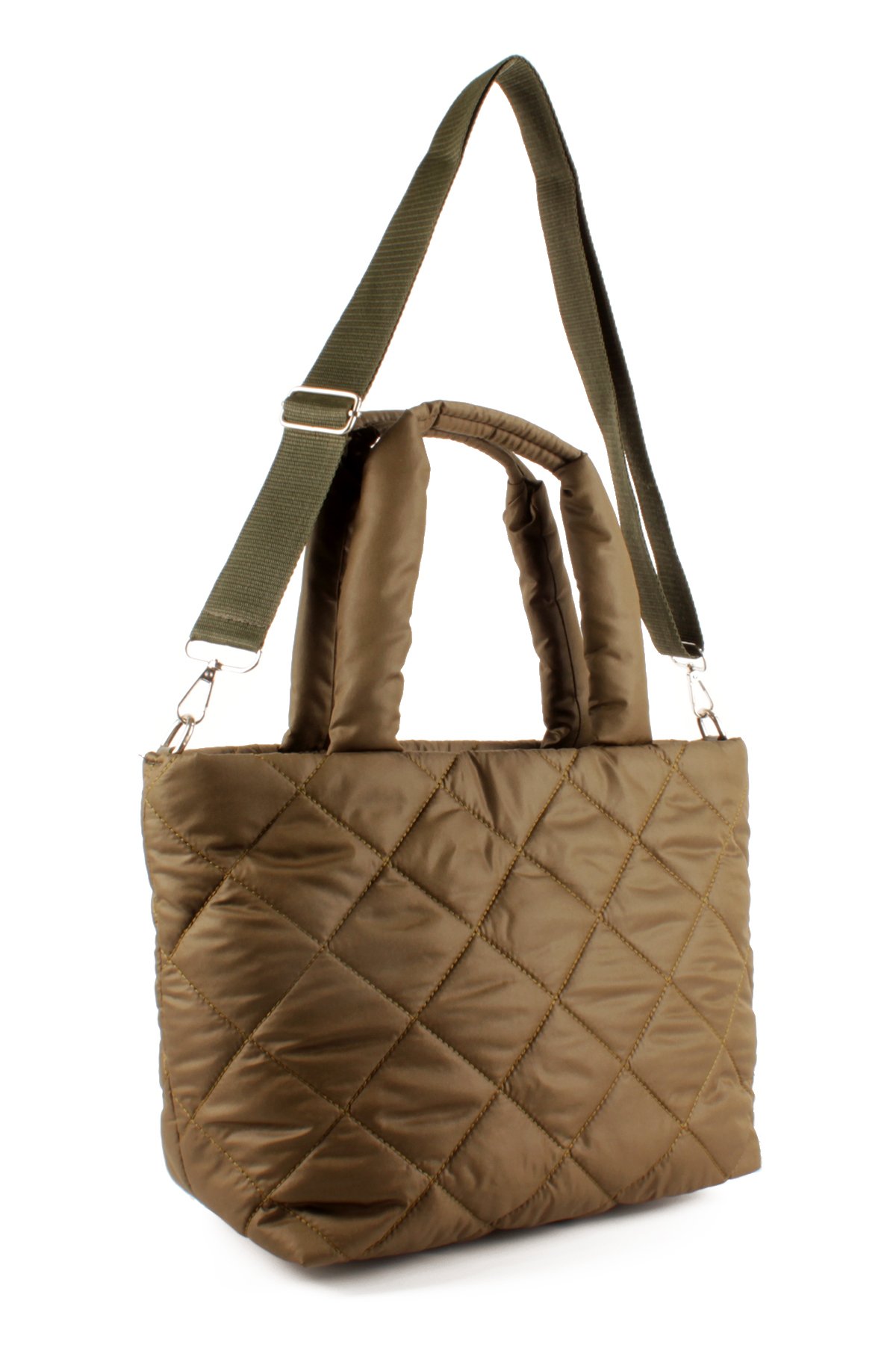 LWE10757-SyhTalhaLuwwe Bag'sKadın Kapitoneli Paraşüt Kumaş Çapraz Askılı Şişme Puf El ve Omuz Çantası (10757)