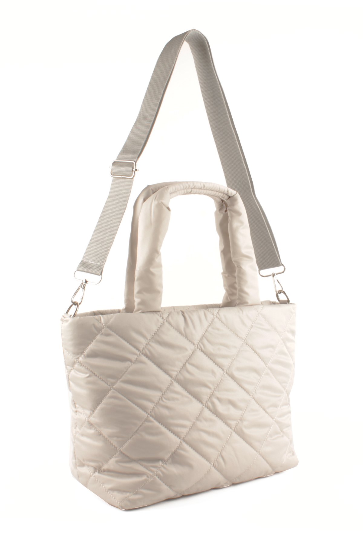 LWE10757-SyhTalhaLuwwe Bag'sKadın Kapitoneli Paraşüt Kumaş Çapraz Askılı Şişme Puf El ve Omuz Çantası (10757)