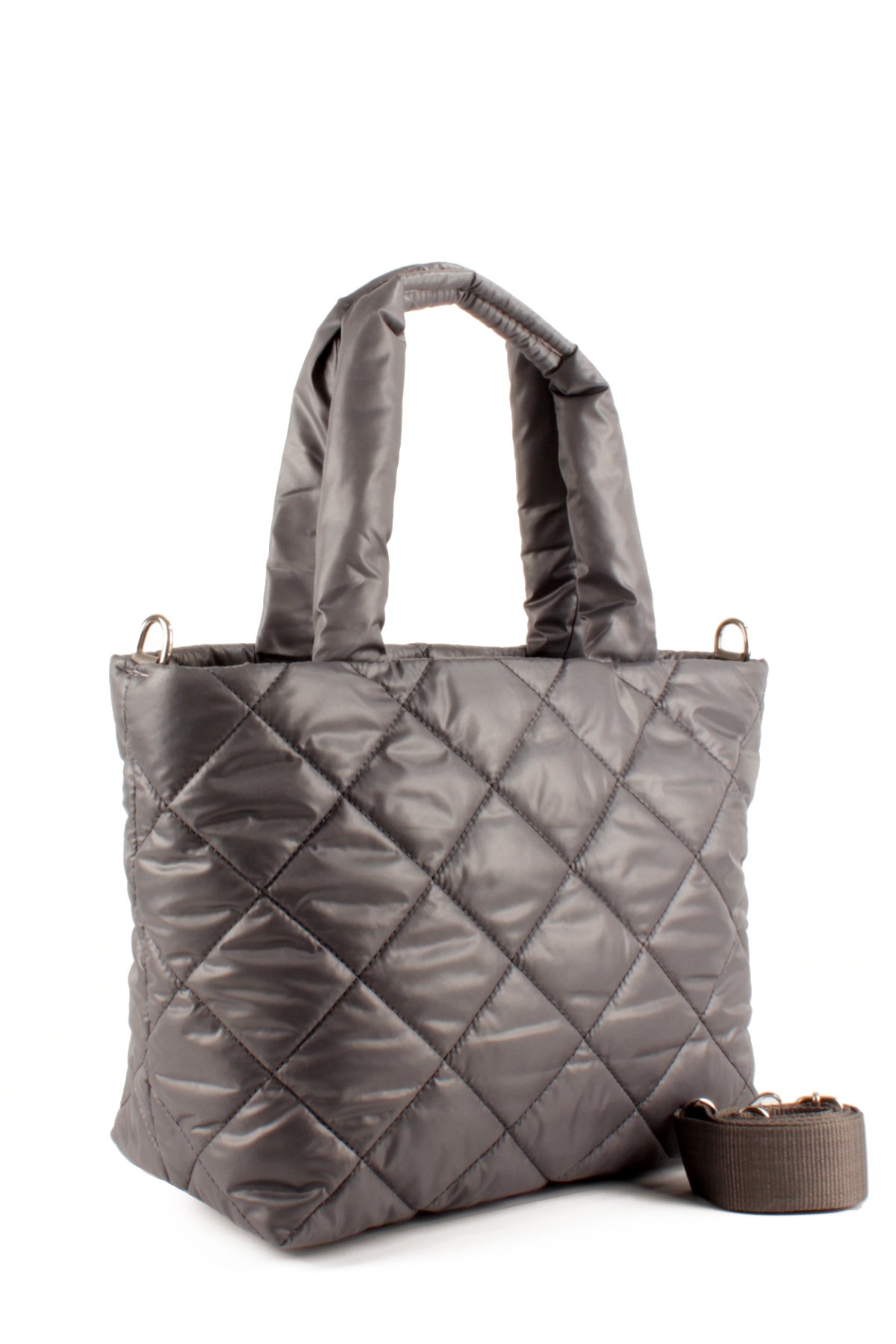 LWE10757-SyhTalhaLuwwe Bag'sKadın Kapitoneli Paraşüt Kumaş Çapraz Askılı Şişme Puf El ve Omuz Çantası (10757)