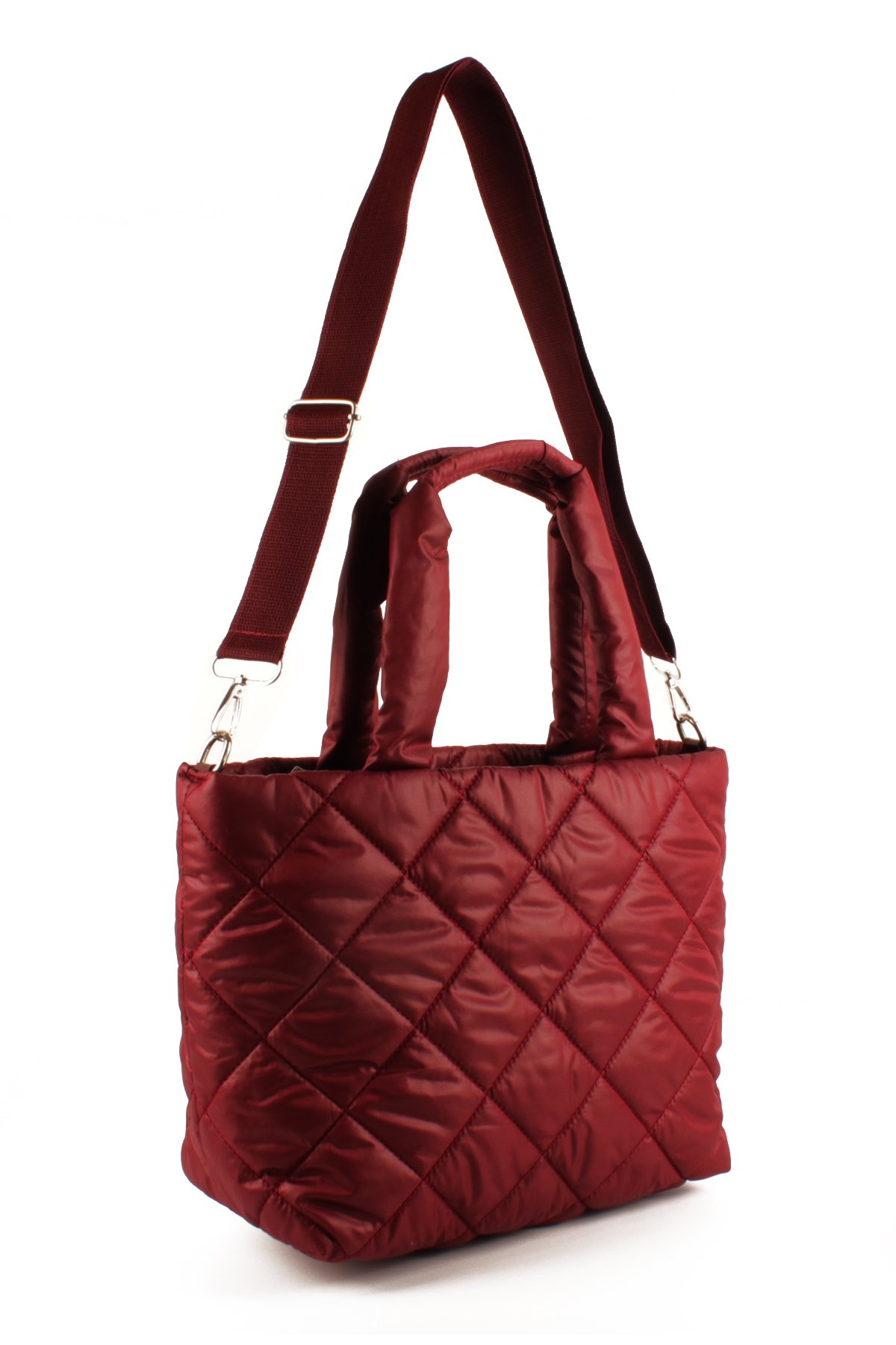 LWE10757-SyhTalhaLuwwe Bag'sKadın Kapitoneli Paraşüt Kumaş Çapraz Askılı Şişme Puf El ve Omuz Çantası (10757)