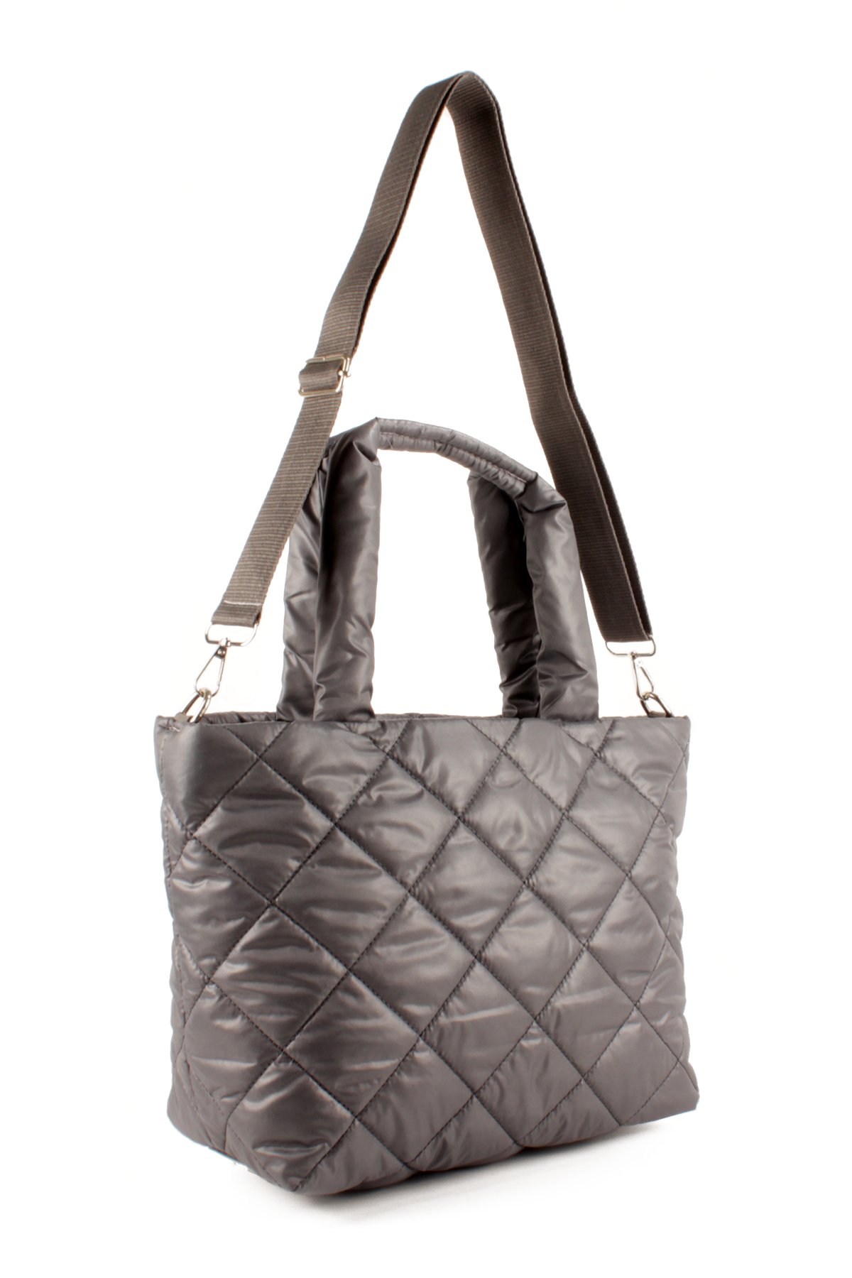 LWE10757-SyhTalhaLuwwe Bag'sKadın Kapitoneli Paraşüt Kumaş Çapraz Askılı Şişme Puf El ve Omuz Çantası (10757)